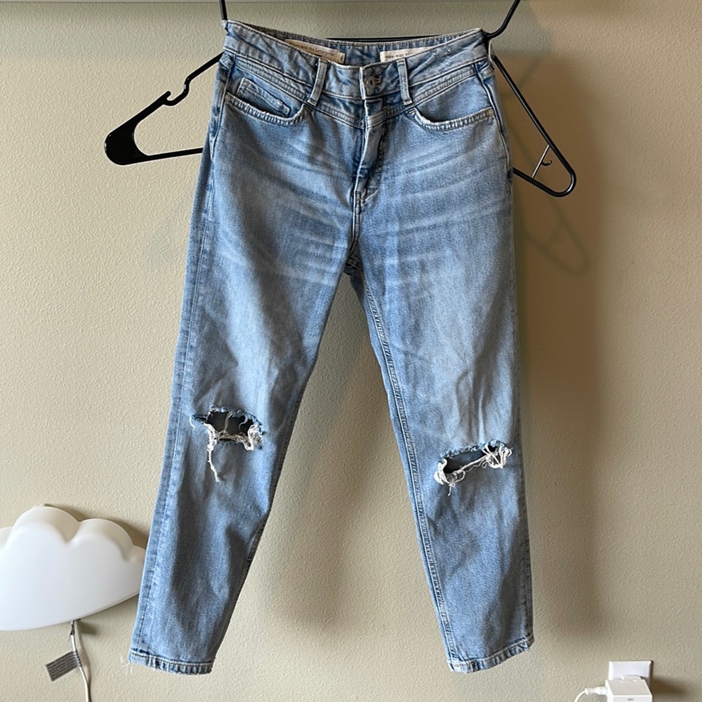 Pilcro and the letterpress high rise slim Jean